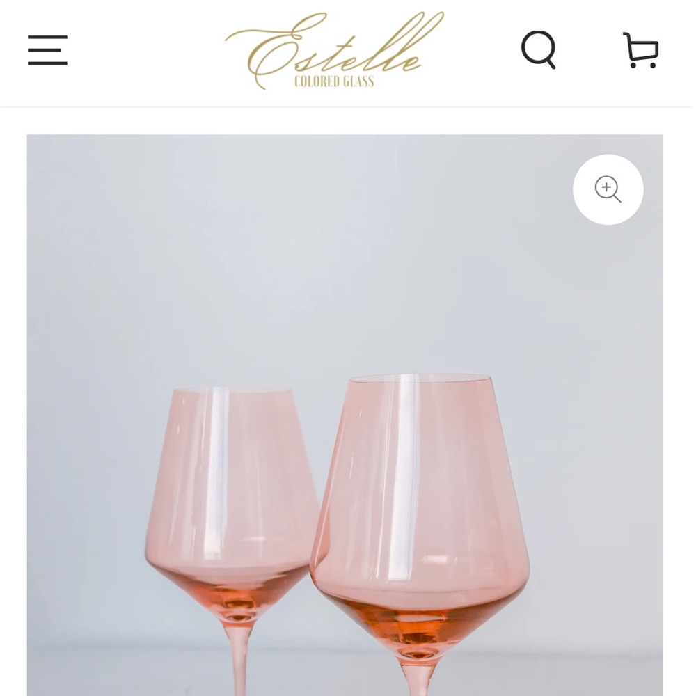 Estelle Colored Wine Stemware Blush Pink Set of 2 - Brand New in Box - Sold Out!